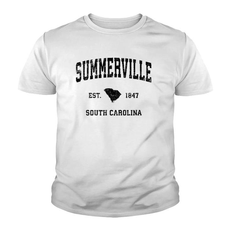 Summerville South Carolina Sc Vintage Sports Design Black Pr Youth T-shirt