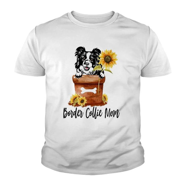 Sunflower Border Collie Mom Dog Lover Gifts Youth T-shirt