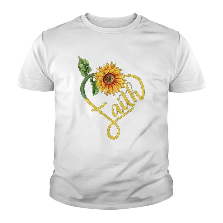 Sunflower Heart Christian Faith Youth T-shirt