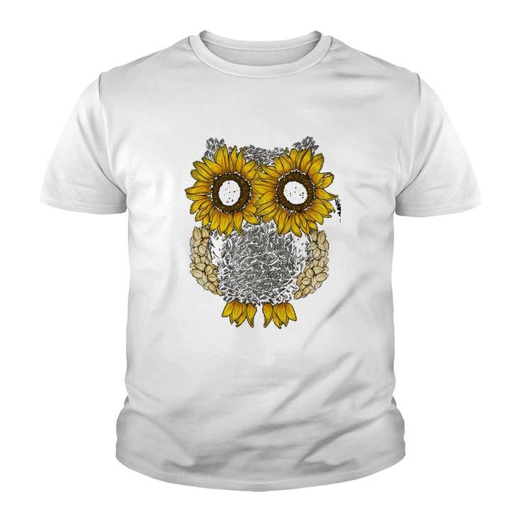 Sunflower Seeds Owl Youth T-shirt