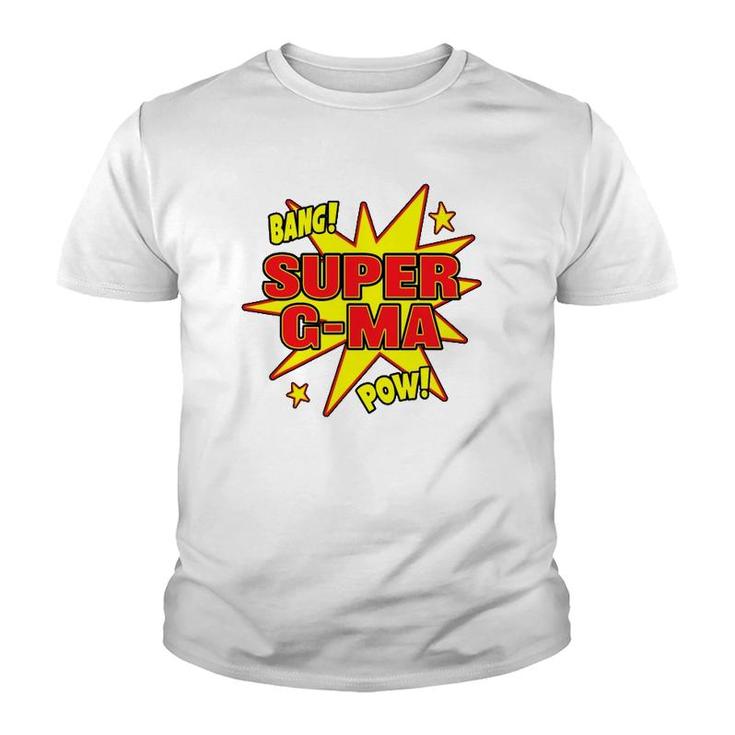 Super G Ma Super Power Grandma Grandmother Hero Youth T-shirt