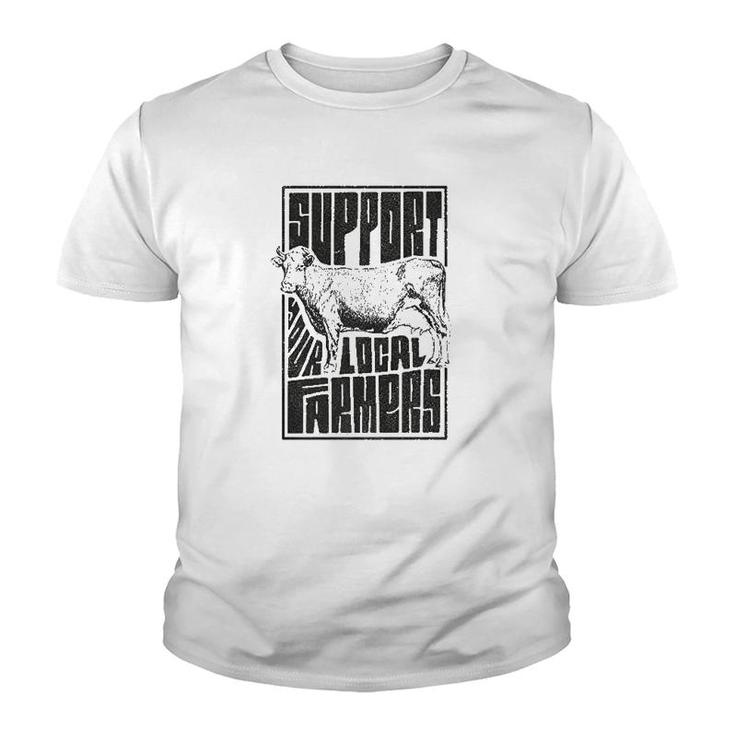 Support Your Local Farmersproud Farming Youth T-shirt