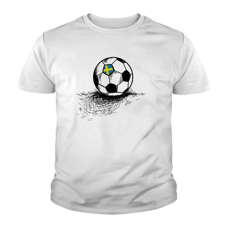 Sweden Soccer Ball Flag Jersey - Swedish Football Gift Youth T-shirt