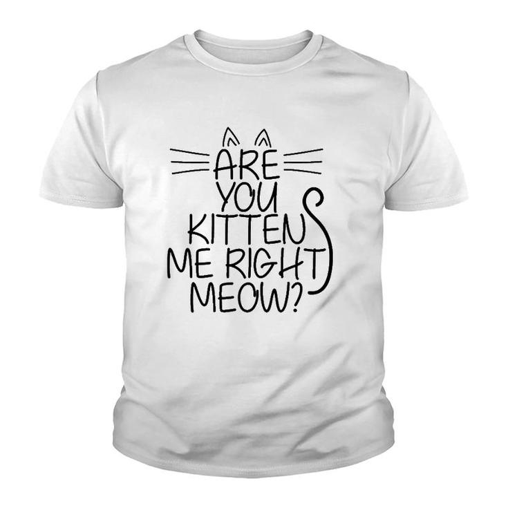 Sweet Cat Are You Kitten Me Right Meow Gift Youth T-shirt