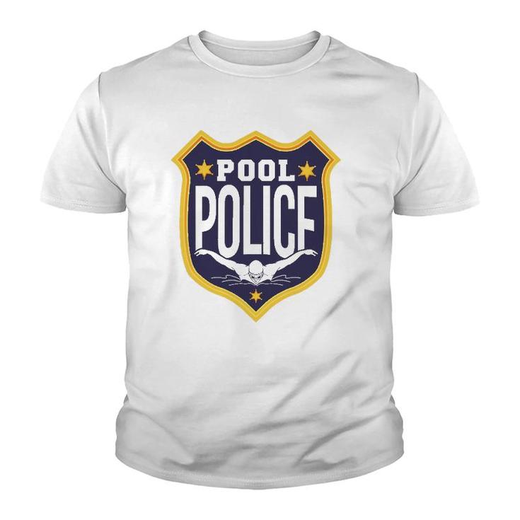 Swimming Swimmer Swim Pool Police Coach Dad Youth T-shirt