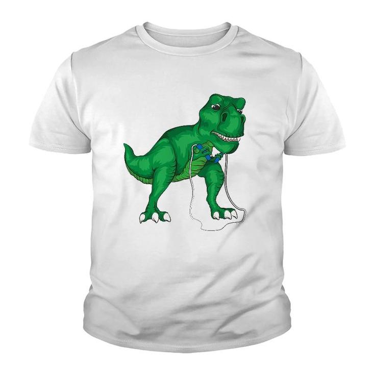 T-Rex Hates Jump Rope Cute Love Dinosaurs Funny Gym Gift Youth T-shirt