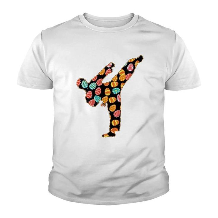 Taekwondo Colorful Easter Eggs Gift Youth T-shirt