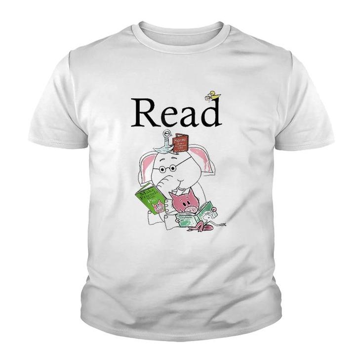 Teacher Library Read Book Club Piggie Elephant Pigeons Youth T-shirt