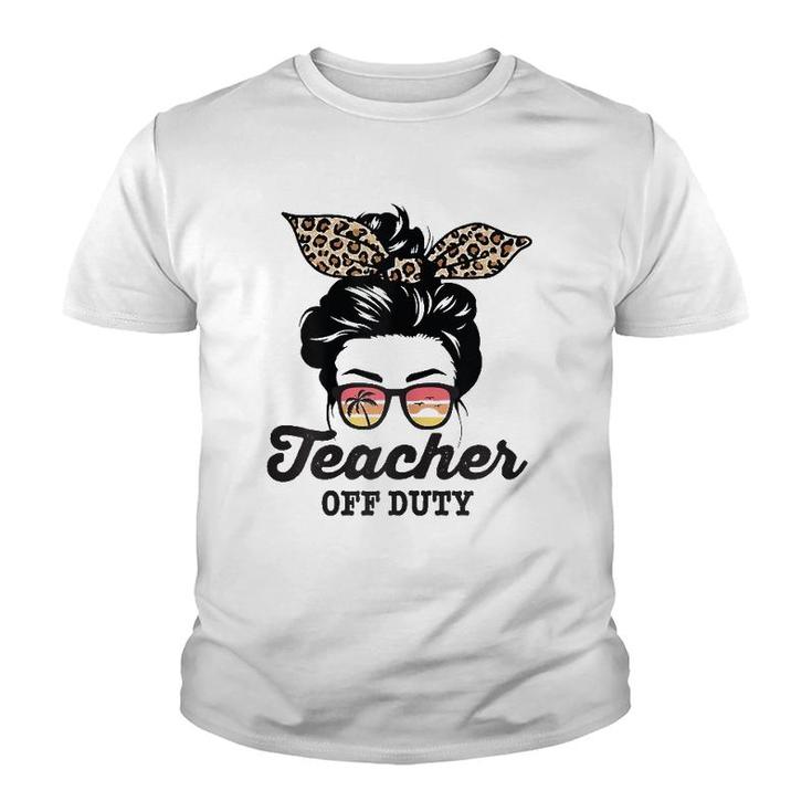 Teacher Off Duty Messy Bun Youth T-shirt