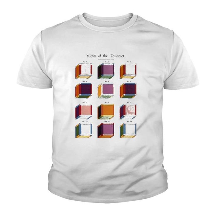 Tesseract Hypercube Math Teacher Student Geometry Cube Youth T-shirt