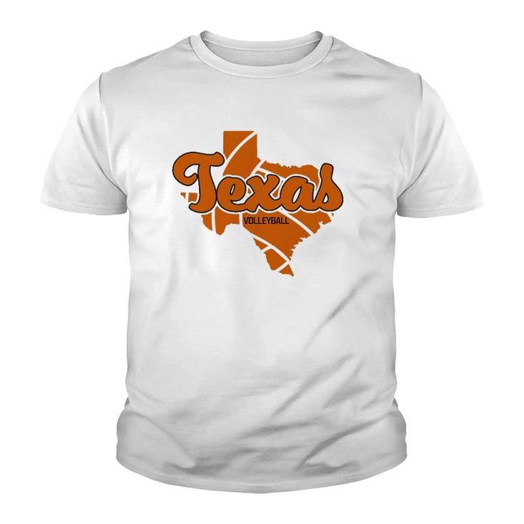 Texas Volleyball Retro Script Youth T-shirt