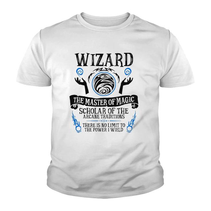 The Wizard Fantasy Rpg Tabletop Rpg Ttrpg D20 Ver2 Youth T-shirt