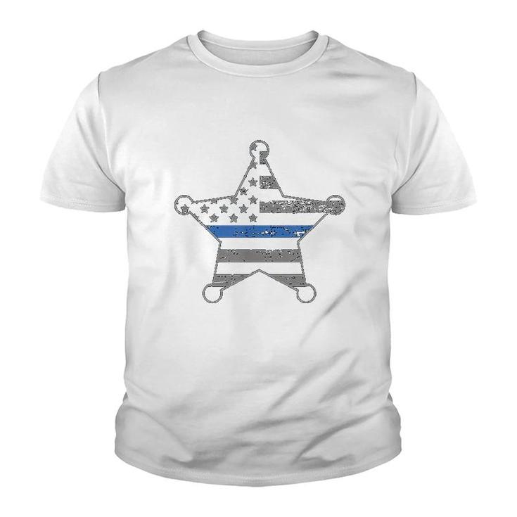 Thin Blue Line Deputy Sheriff Star Youth T-shirt