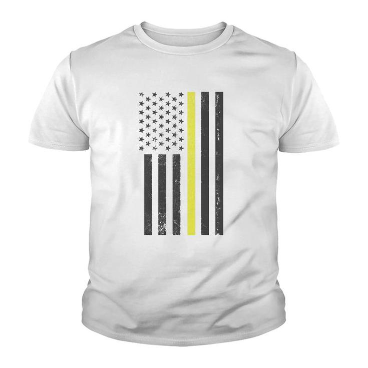 Thin Yellow Line 911 Police Dispatcher Usa Flag Pullover Youth T-shirt