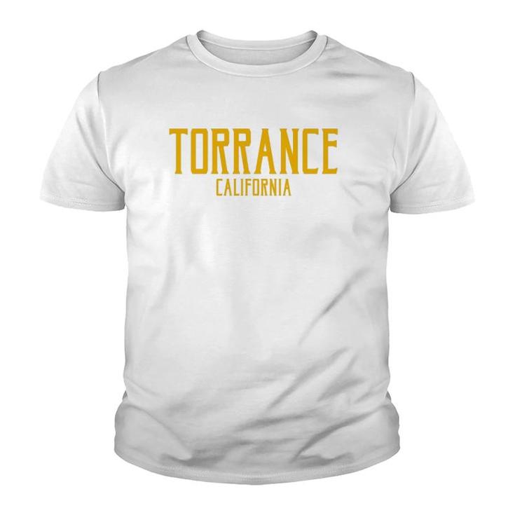 Torrance California Ca Vintage Text Amber Print  Youth T-shirt