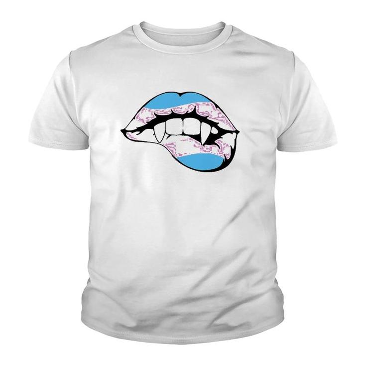 Transgender Trans Vampire Fangs Costume Easy Halloween Gifts Youth T-shirt