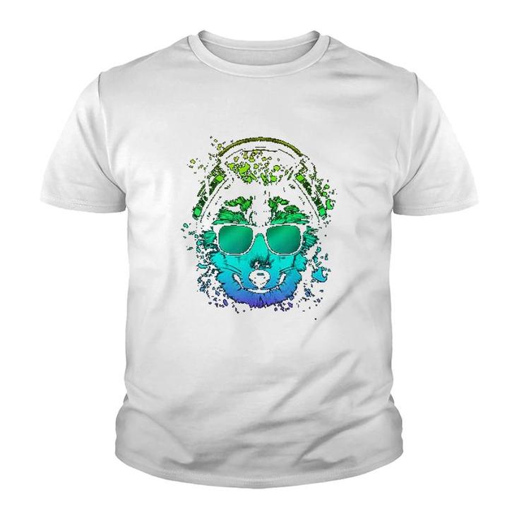 Trippy Dj Gift Edm Techno House Wolves Psychedelic Wolf Youth T-shirt