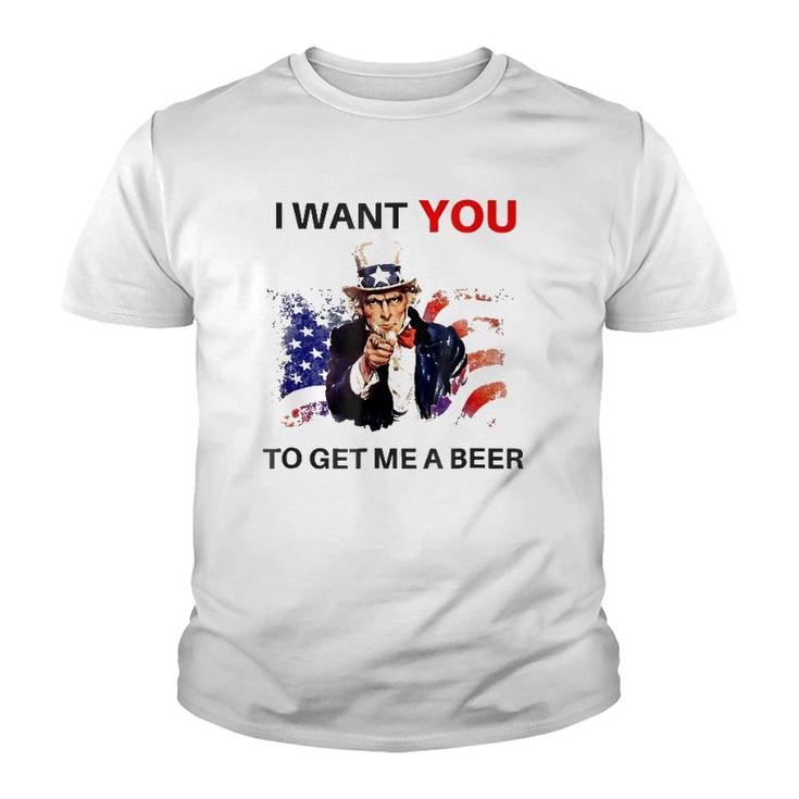 Uncle Sam Beer I Want You To Get Me A Beer Youth T-shirt