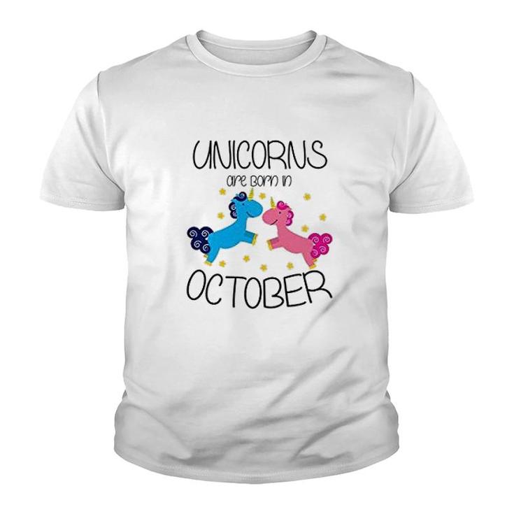 Unicorn Are Born In October Youth T-shirt