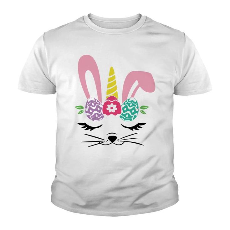 Unicorn Bunny Cat Eggs Hunt Happy Easter Day Youth T-shirt