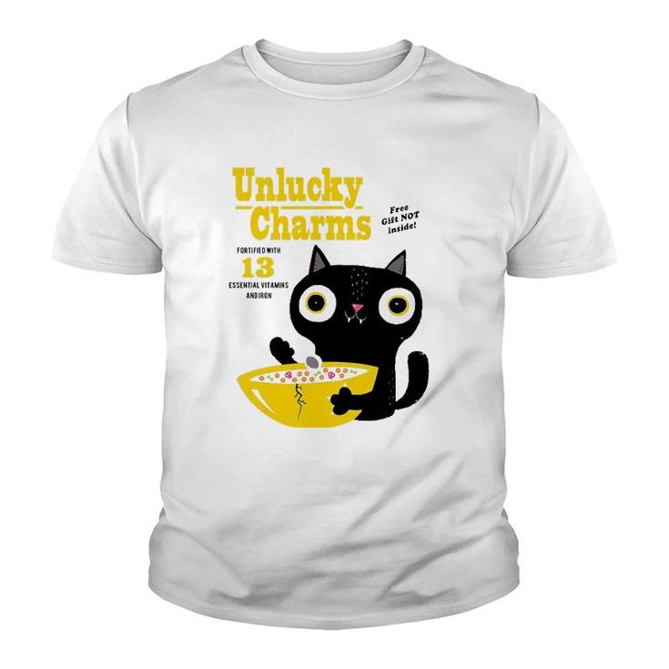 Unlucky Charms Black Cat Poster Cereal Box Youth T-shirt
