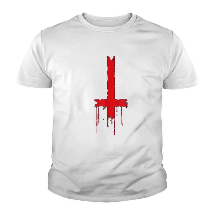 Upside Down Inverted Cross Youth T-shirt