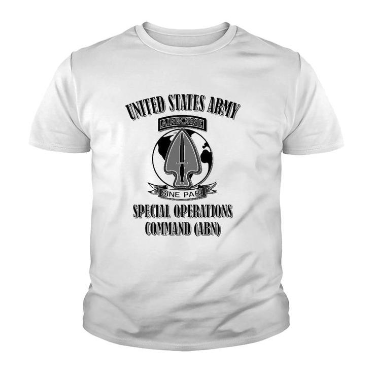 Us Army Special Operations Command Abn Back Design  Youth T-shirt