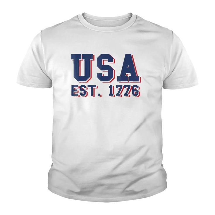 Usa Est 1776, America, 4Th Of July, Patriotic - Youth T-shirt
