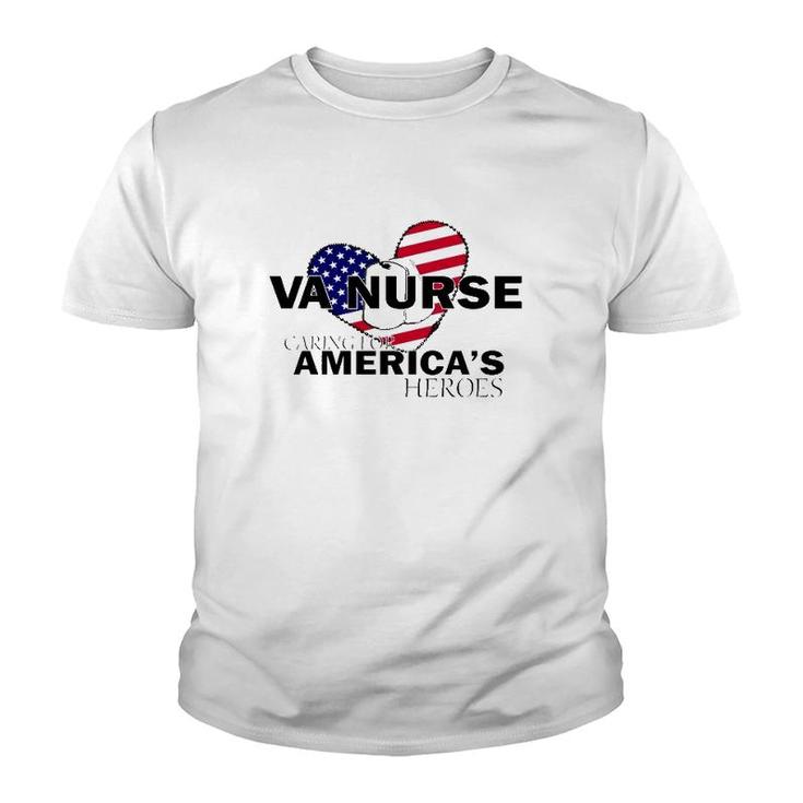 Veteran Va Nurse Caring For America's Heroes Youth T-shirt