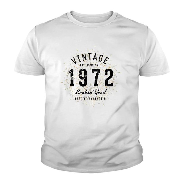 Vintage 50Th Birthday Born In 1972  Youth T-shirt