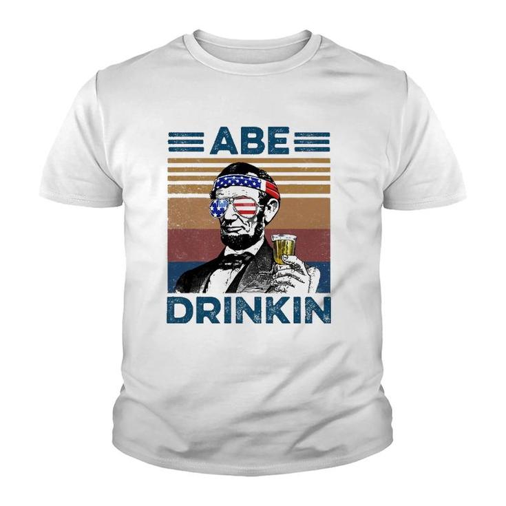 Vintage Abe Drinkin 4Th July Youth T-shirt
