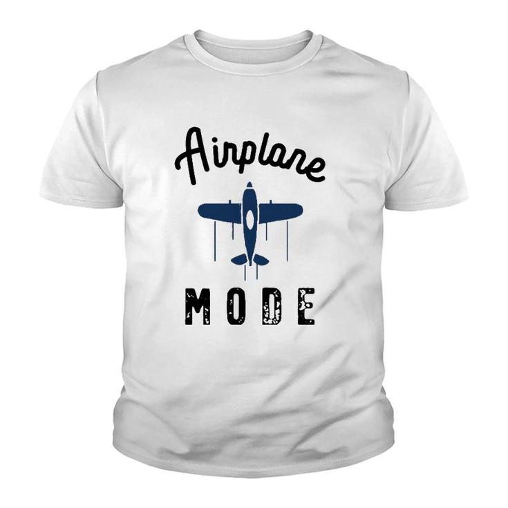 Vintage Airplane Mode Pilot Flight Attendant Summer Travel Youth T-shirt