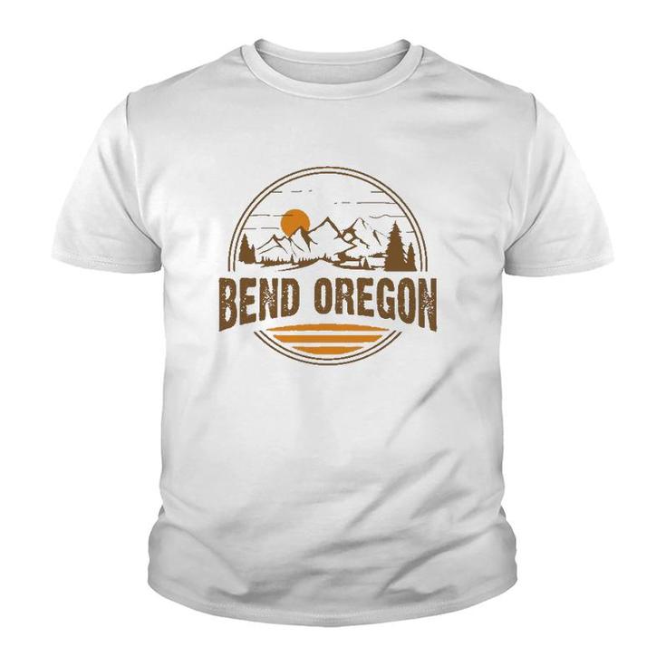 Vintage Bend, Oregon Mountain Hiking Souvenir Print Youth T-shirt