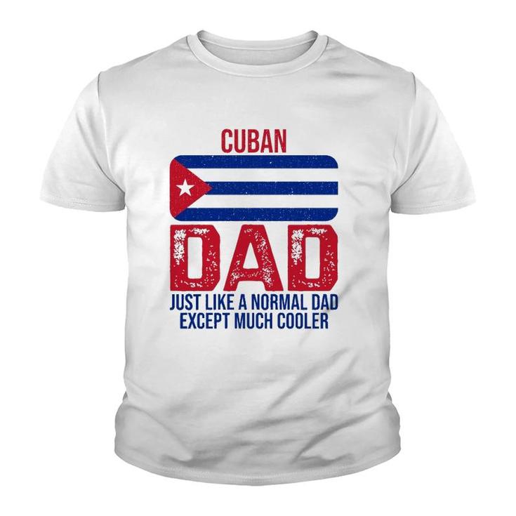 Vintage Cuban Dad Cuba Flag Design For Father's Day Youth T-shirt