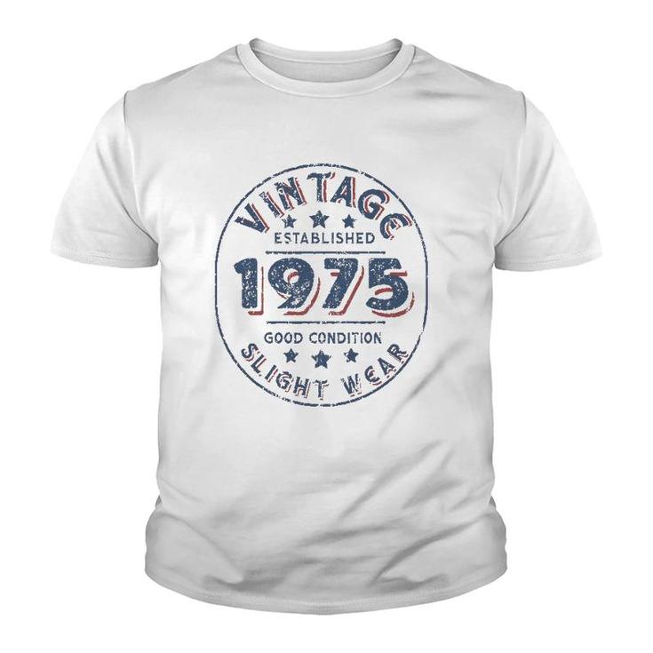 Vintage Established 1975 47Th Birthday Party Retro Men Youth T-shirt