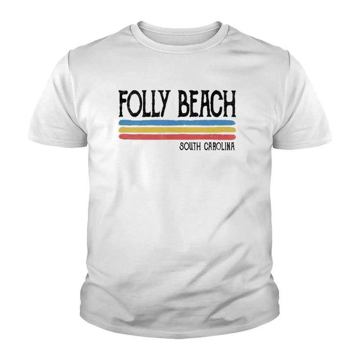 Vintage Folly Beach South Carolina Sc Souvenir Gift  Youth T-shirt