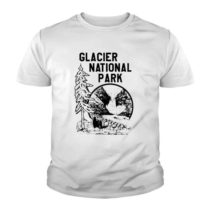 Vintage Glacier National Park Camping Youth T-shirt