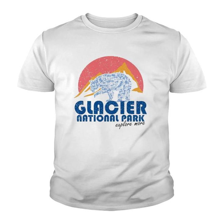 Vintage Glacier National Park Retro Montana Youth T-shirt