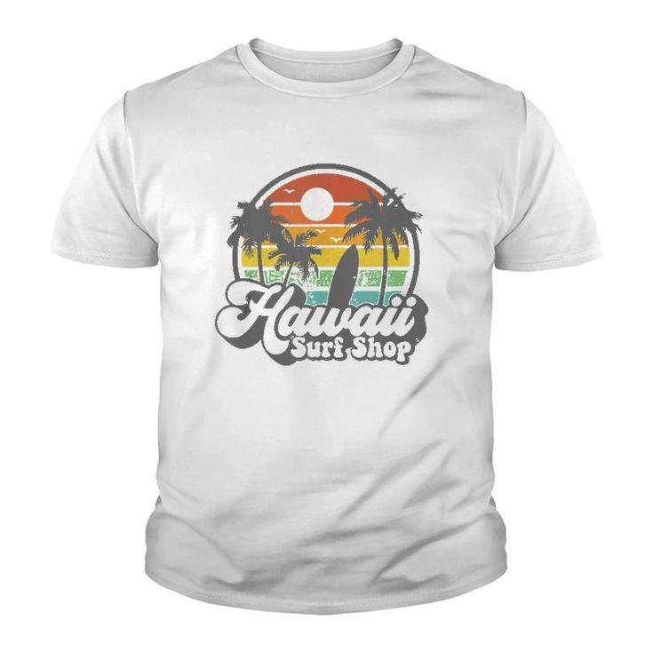 Vintage Hawaii Surf Shop Hawaiian Beach Surfing 70'S Gift Tank Top Youth T-shirt
