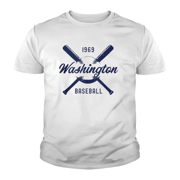 Vintage-Look Distressed Washington 1969 Baseball Usa  Youth T-shirt