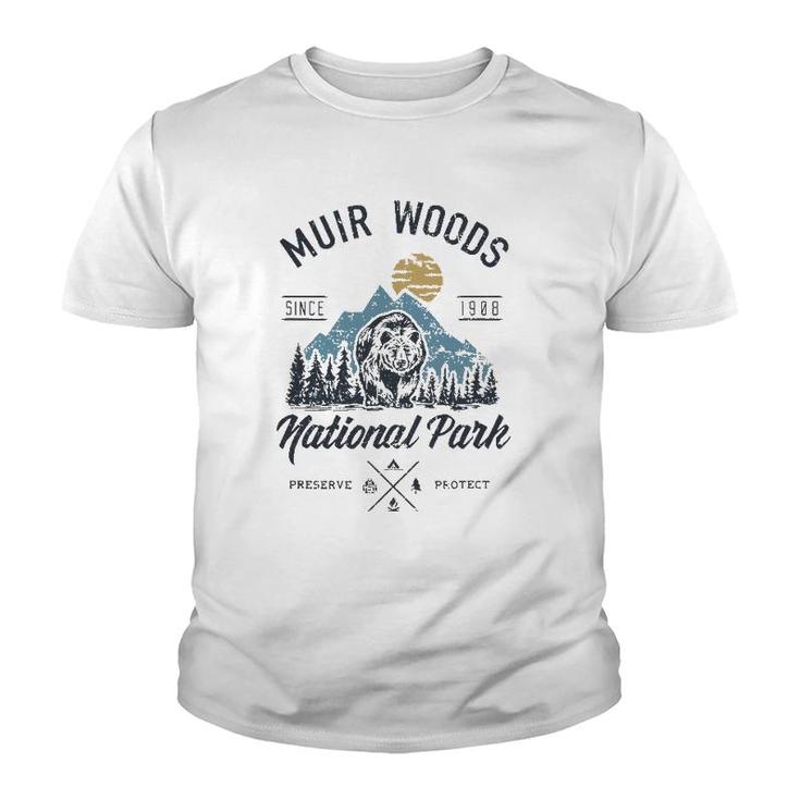 Vintage Muir Woods National Park Hiking Camping Youth T-shirt