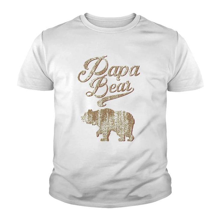 Vintage Papa Bear Dad Father's Day Father Gift Tee Youth T-shirt