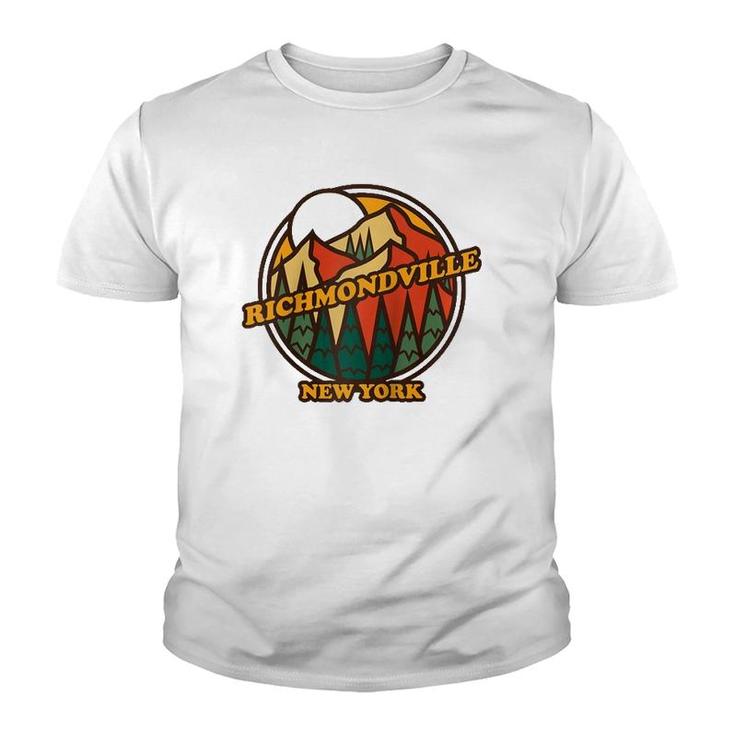 Vintage Richmondville New York Mountain Hiking Souvenir  Youth T-shirt