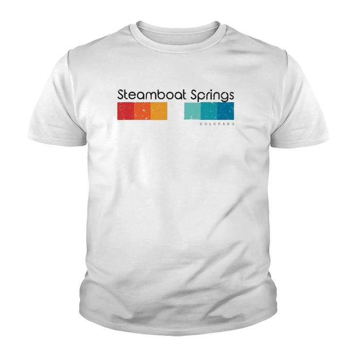 Vintage Steamboat Springs Colorado Co Retro Design Youth T-shirt