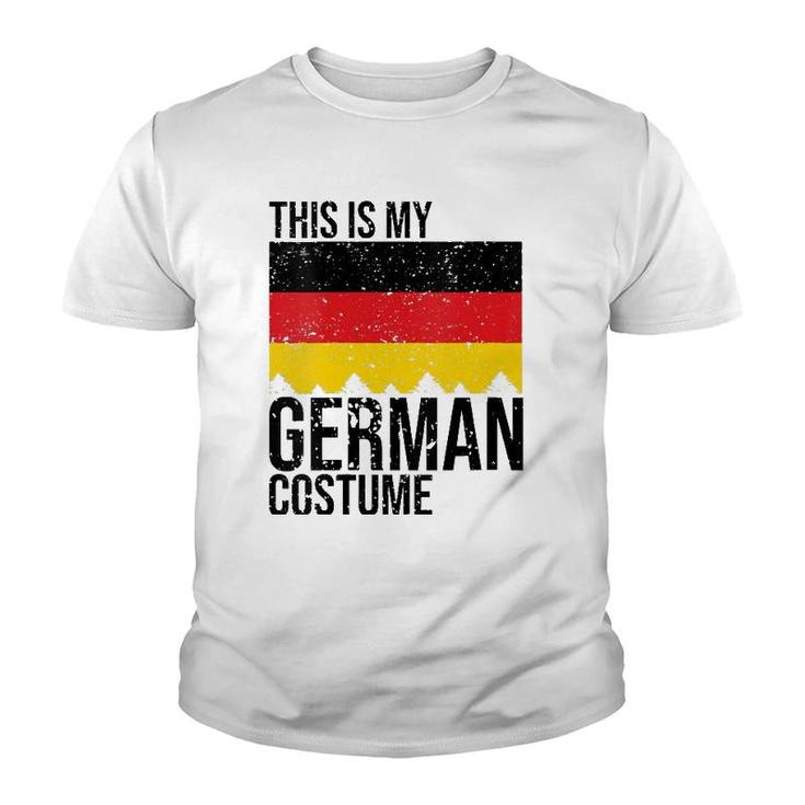 Vintage This Is My German Flag Costume  For Halloween V-Neck Youth T-shirt