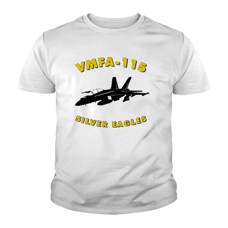 Vmfa-115 Silver Eagles Fighter Squadron F-18 Hornet Jet Youth T-shirt
