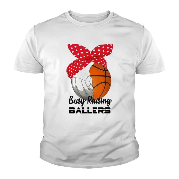 Volleyball Busy Raising Ballers Youth T-shirt
