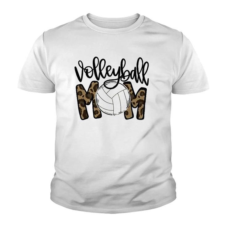 Volleyball Mom Leopard Funny Ball Mom Mother's Day Gift Youth T-shirt