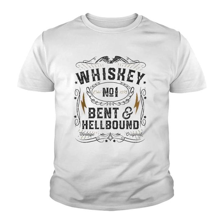 Whiskey Bent And Hellbound Country Music Biker Bourbon Gift  Youth T-shirt