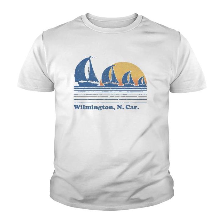 Wilmington Nc Sailboat Vintage 80S Sunset Tee Youth T-shirt